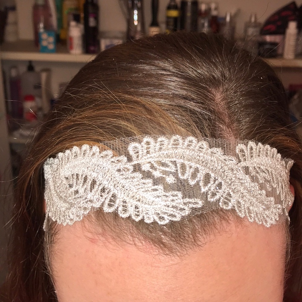 scunci silver floral headband